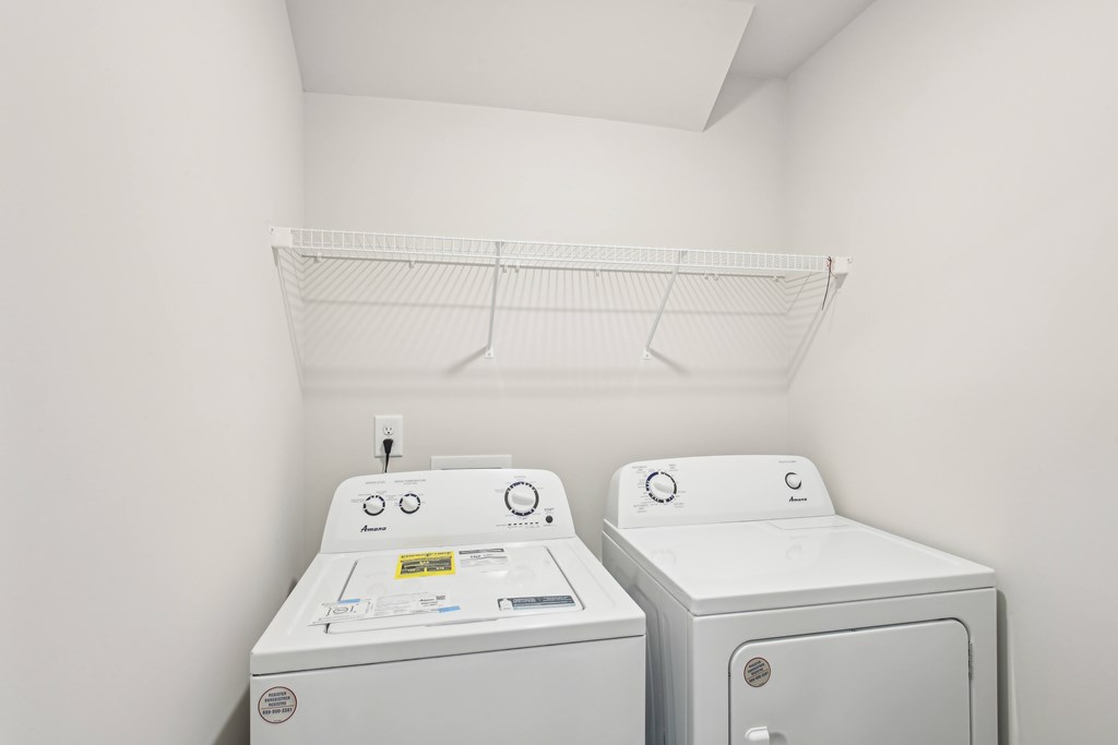 Full size washer and dryer in every home.