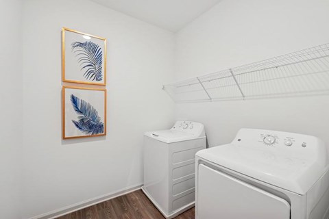 Full size washer and dryer in every home.