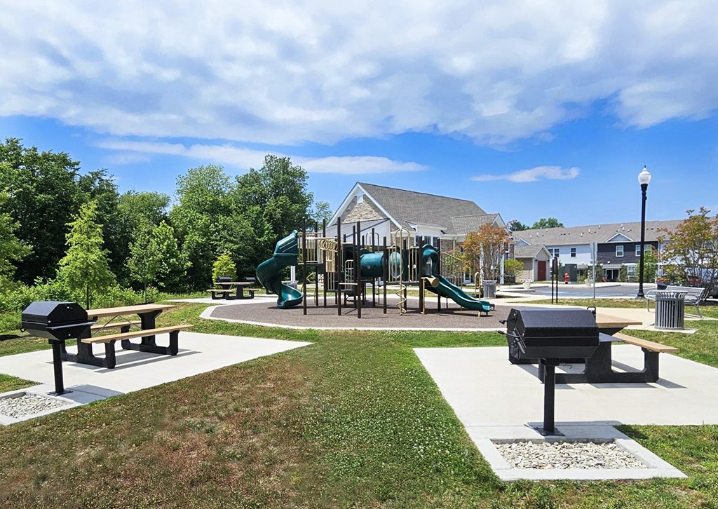 the preserve at ballantyne commons park with playground and picnic tables