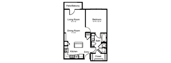 a floor plan of a house with a dining room and a living room