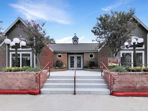 A building with a sign that says "HOME" on it.