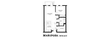 floor plan of the upper level of the apartment