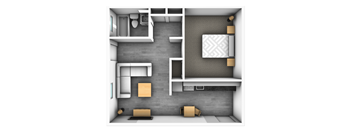 1 Bed 1 Bath Floor Plan at The Junction, Tennessee, 38111