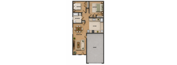 A floor plan of a house with labeled rooms including a garage.