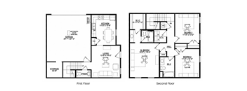 three floor plan of a house with different bedrooms and layouts