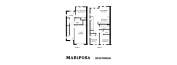 a floor plan for a house with two floors and a car garage