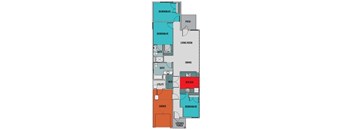 A floor plan of a house with labeled rooms such as Bedroom #1, Living Room, Kitchen, and Dining.