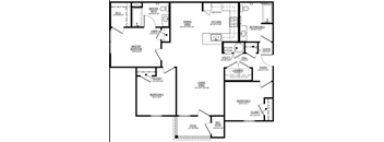 A black and white image of a house floor plan.