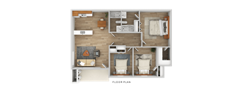 A floor plan of a house with labeled rooms.