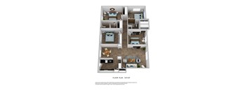 4 bed 2 bath floor plan A at Azure Place Apartments, Memphis, 38118