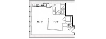 A1 Floor Plan at Lofts at Union Alley, Memphis
