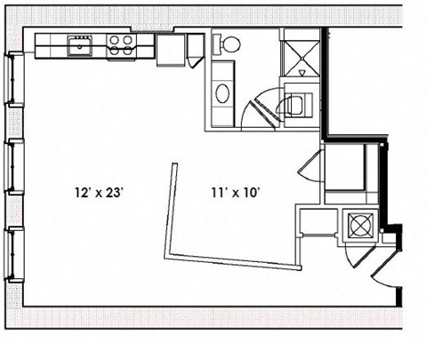 A1 Floor Plan at Lofts at Union Alley, Memphis