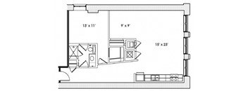 A6 Floor Plan at Lofts at Union Alley, Tennessee