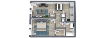 Annesdale Floor Plan at The Courts Midtown, Memphis, TN, 38104