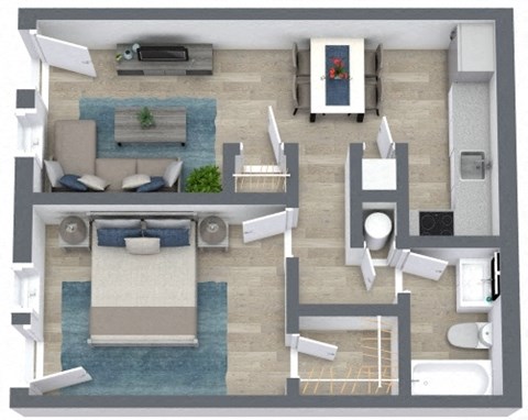 Annesdale Floor Plan at The Courts Midtown, Memphis, TN, 38104