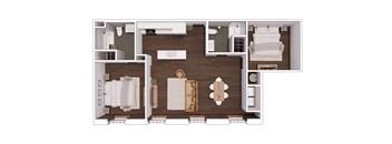 B2.2 Floor Plan at The Mill at Prattville, Prattville, AL, 36067