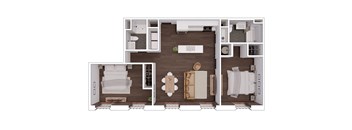B2.3 Floor Plan at The Mill at Prattville, Prattville, AL