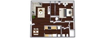 a floor plan of a 1 bedroom apartment