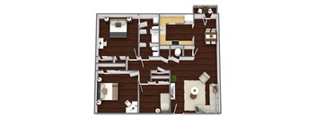 a floor plan of a 3 bedroom apartment
