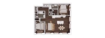 C2.2 Floor Plan at The Mill at Prattville, Prattville, AL, 36067