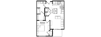 A black and white image of a floor plan for a home.