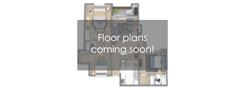 A sign that says "Floor plans coming soon!" is displayed over a stylized image of a house.