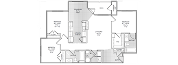 the plan of the second floor of the house showing the floor plan for two bedrooms