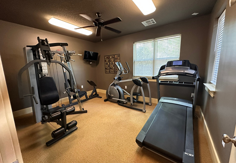 the gym has plenty of exercise equipment for your continued workouts