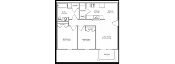 A black and white image of a floor plan for a house.