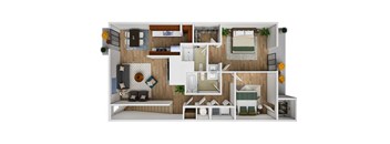 2 Bedroom 2 Bath Floor Plan at Osage Creek, Arkansas, 72756