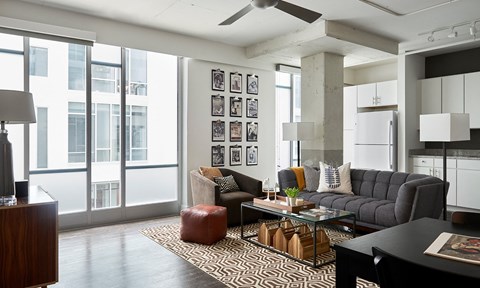 Living Room With Kitchen at Parcels at Concourse, Memphis