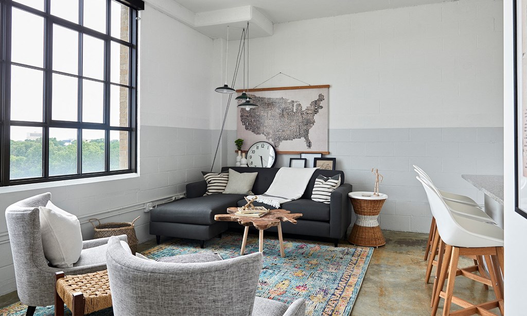 Living Area at Parcels at Concourse, Memphis, 38104