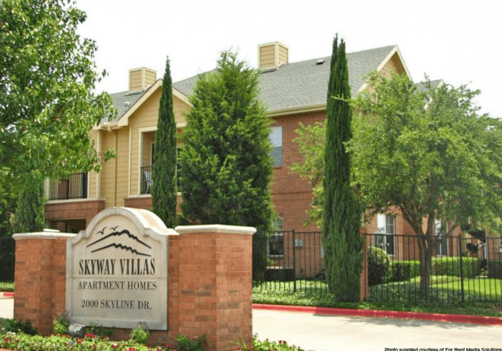 a building with a sign in front of it