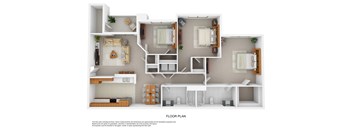 a dimensional rendering of a floor plan of a home