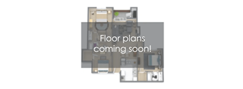 A sign that says "Floor plans coming soon!" is overlaid on a blurry image of a floor plan.