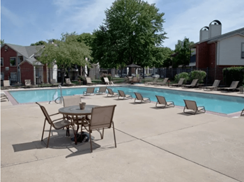 our apartments have a pool and a patio