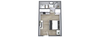 Studio Floor Plan at The Junction, Memphis