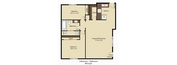 2BR, 1BTH