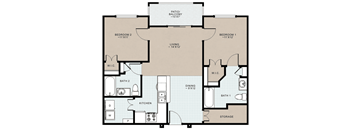 a floor plan of a two story house with an open concept floor plan with bedrooms