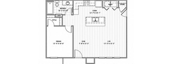 A black and white image of a floor plan for a house.