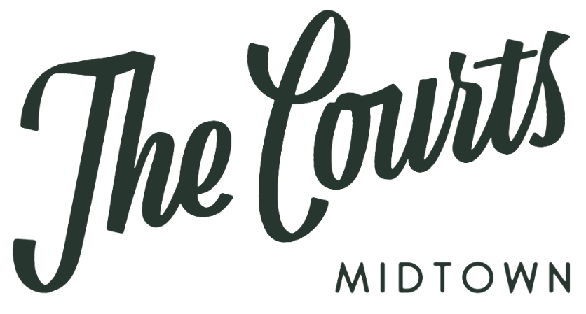 The image shows the text "The Courts Midtown" in a stylized font.