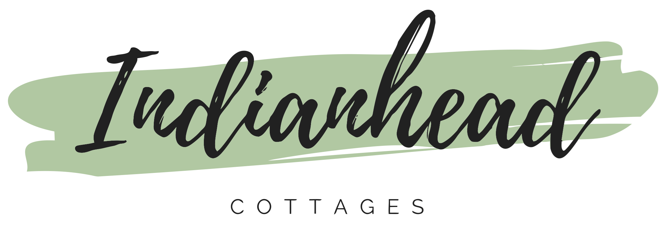 The image features the name "Indianhead" in a stylized font, with "COTTAGES" written below it.