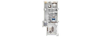 B4 Floor Plan at Parcels at Concourse, Tennessee, 38104