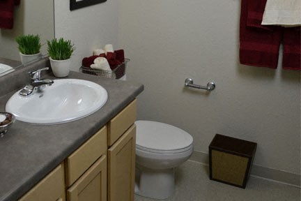 a bathroom with a toilet and a sink