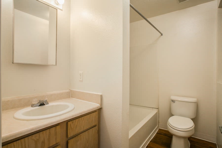 Bathroom with vanity storage