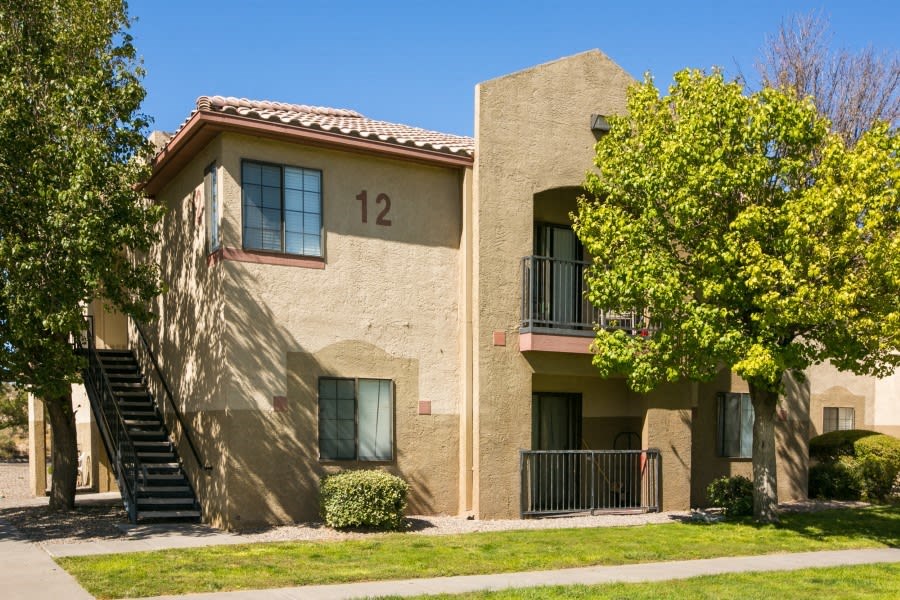 Nice exterior buildings with private patio or balcony