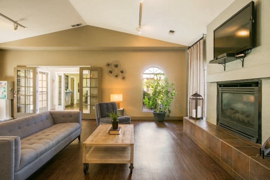 Relax and enjoy the fireplace in the clubhouse