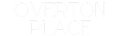 The image displays the words "Overton Place" in large white letters on a green background.