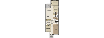 A floor plan of a house with labeled rooms such as Bedroom #1, Kitchen, and Living Room.