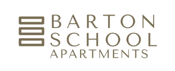 The image is a logo for Barton School Apartments.